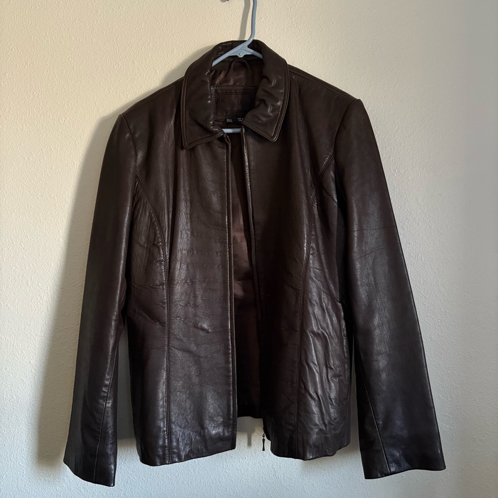 Elegant Brown Leather Jacket
